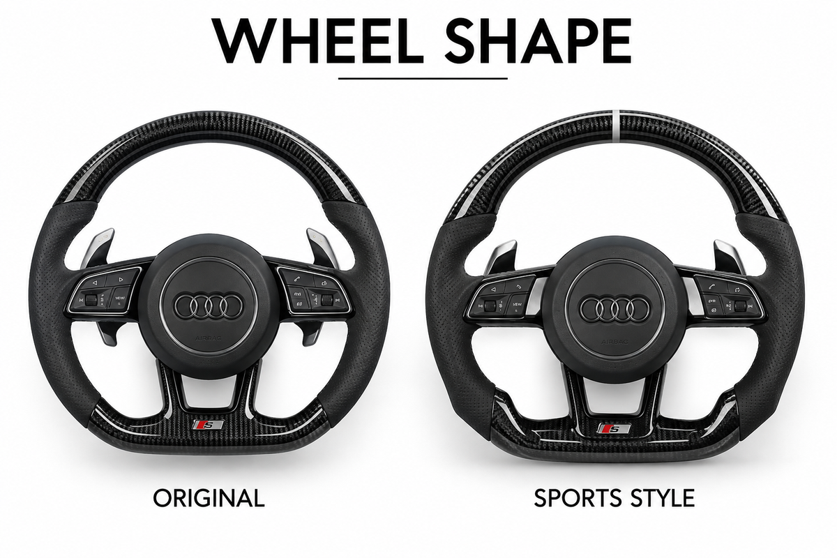 AUDI B9 STYLE CUSTOMIZABLE STEERING WHEEL (FITS 2010+ ALL MODELS)
